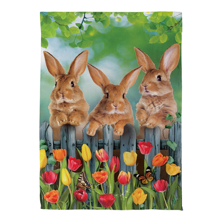 Bunny Trio Garden Flag