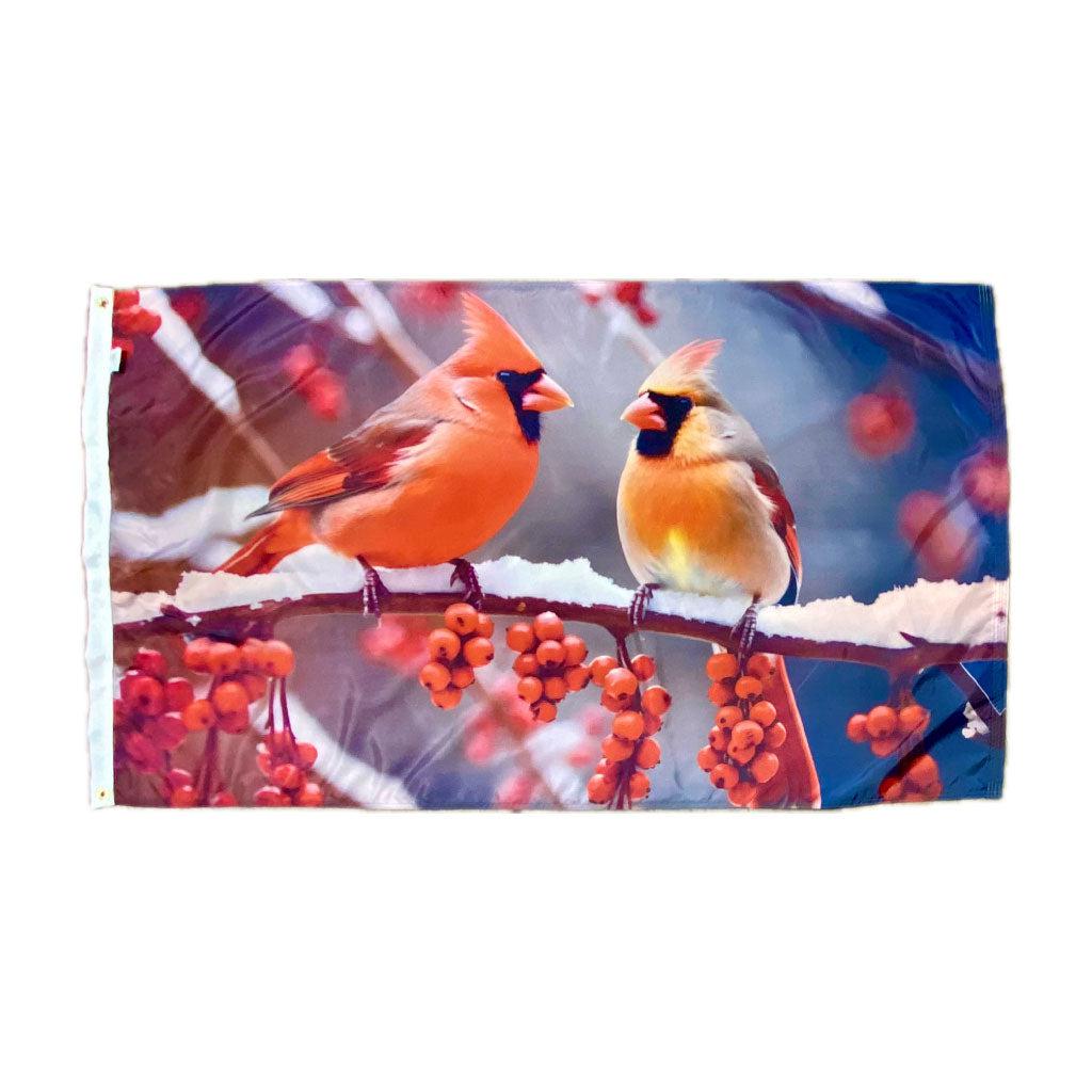Winter Cardinals 3' x 5' Flag | Winter Seasonal Flags | Fly Me Flag