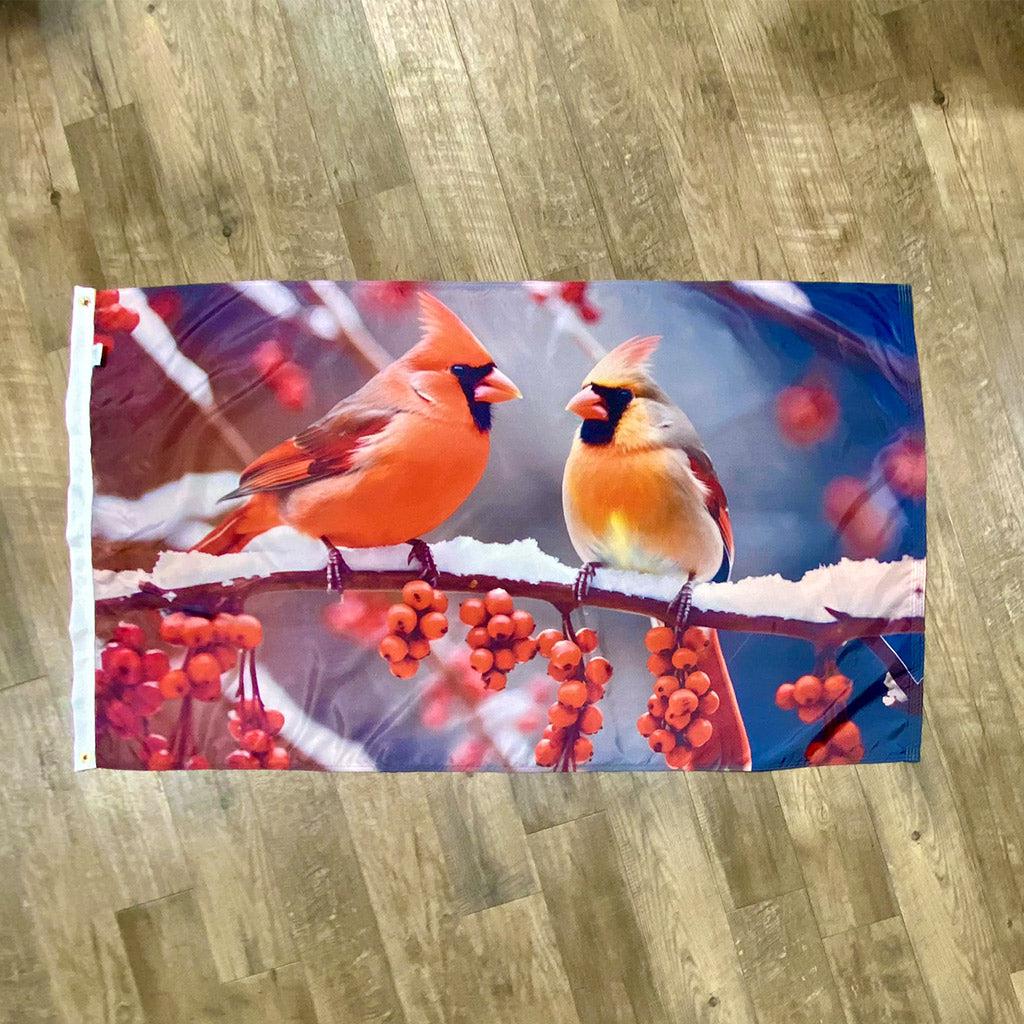 Winter Cardinals 3' x 5' Flag | Winter Seasonal Flags | Fly Me Flag