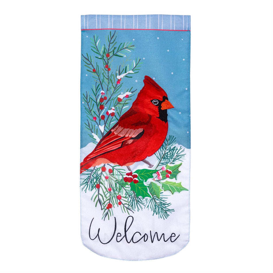Winter Night Cardinal Textile Decor Flag