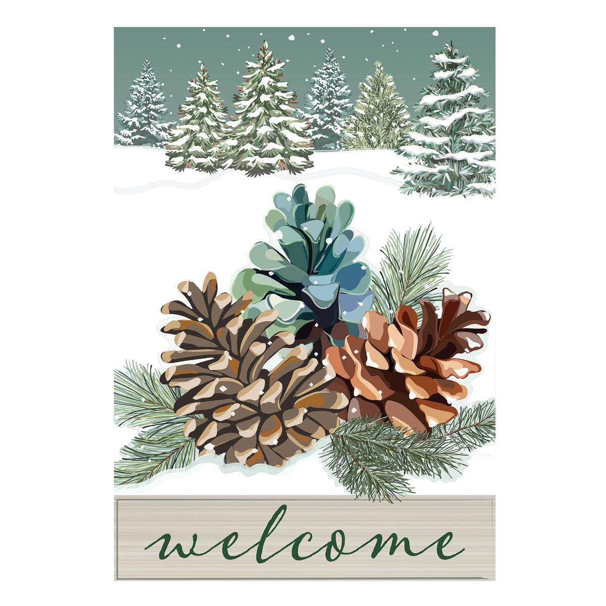 Winter Pinecones Garden Flag-Garden Flag-Fly Me Flag