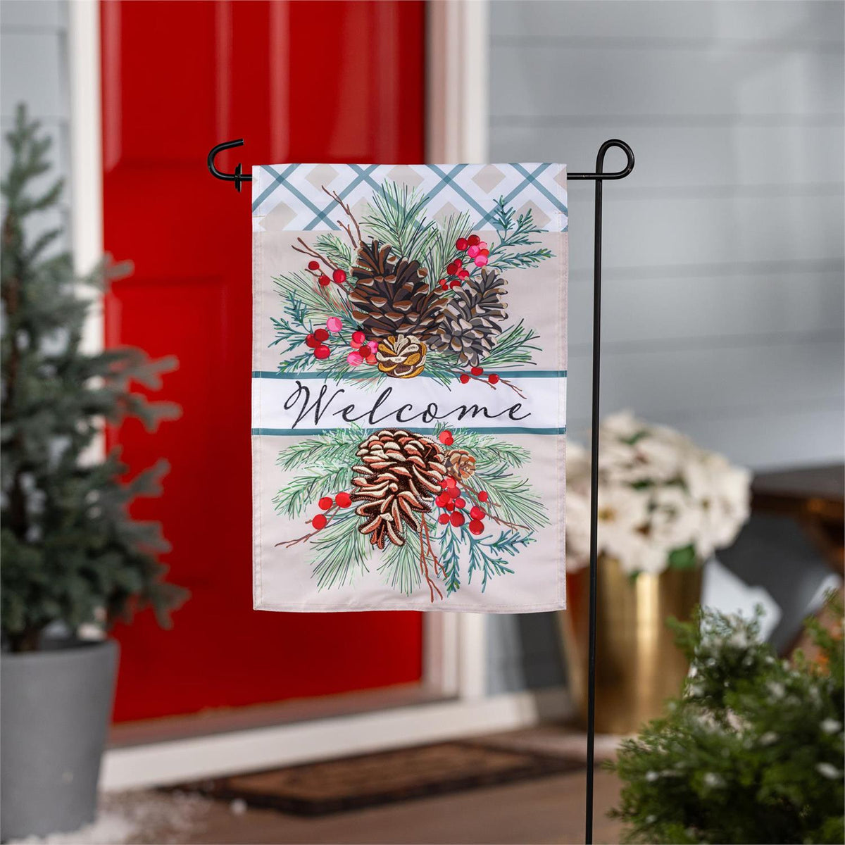 Winter Pinecones Garden Flag