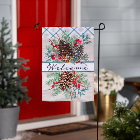 Winter Pinecones Garden Flag