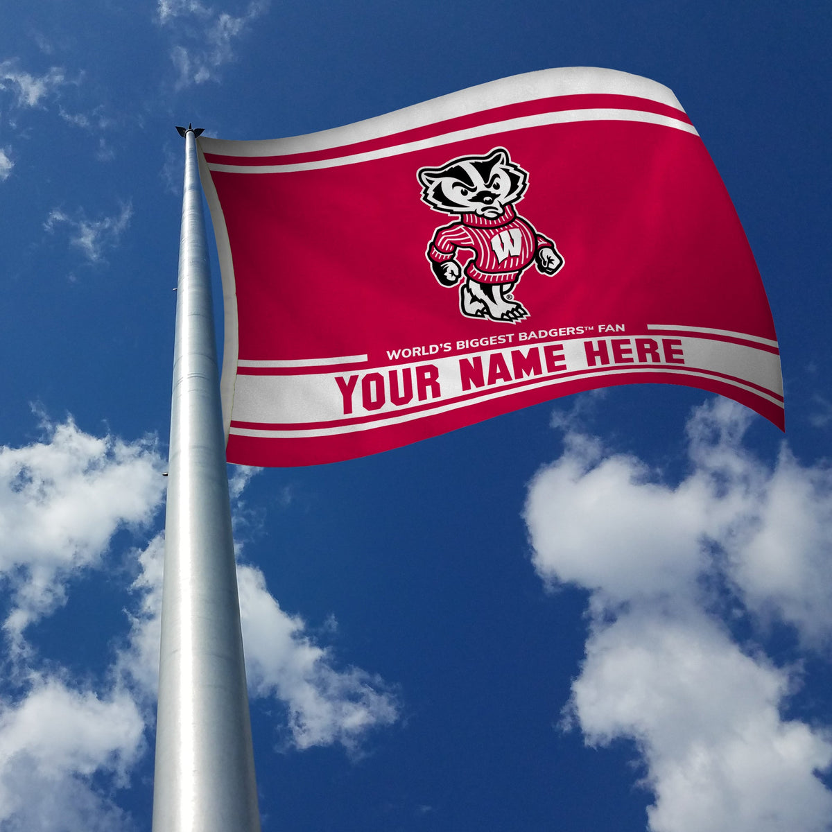 Wisconsin Badgers Personalized Custom 3’ x 5’ Flag