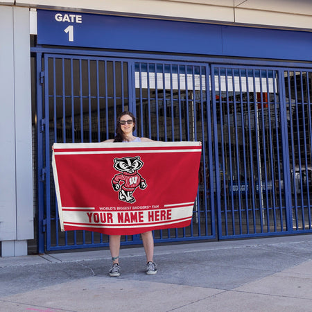 Wisconsin Badgers Personalized Custom 3’ x 5’ Flag