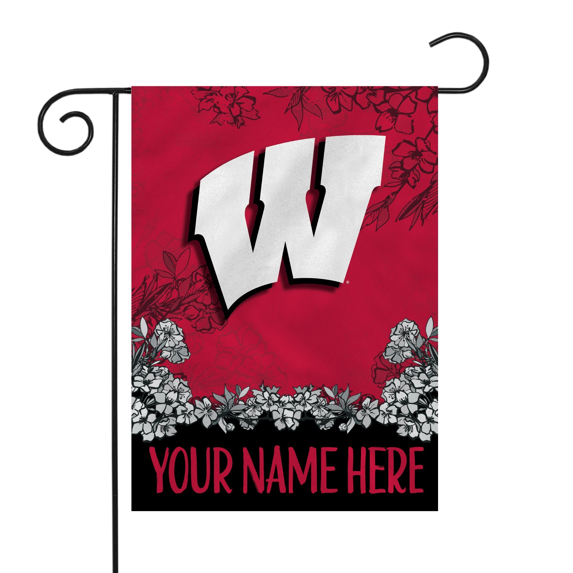 Wisconsin Badgers Personalized Custom Garden Flag