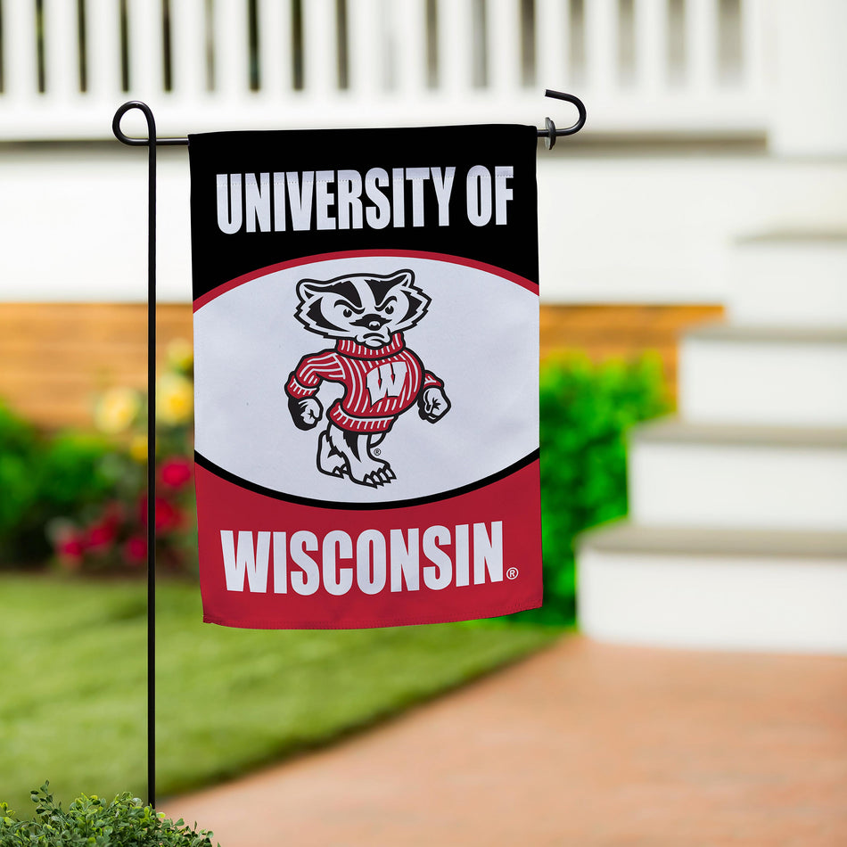 Wisconsin Badgers Suede Garden Flag-Garden Flag-Fly Me Flag