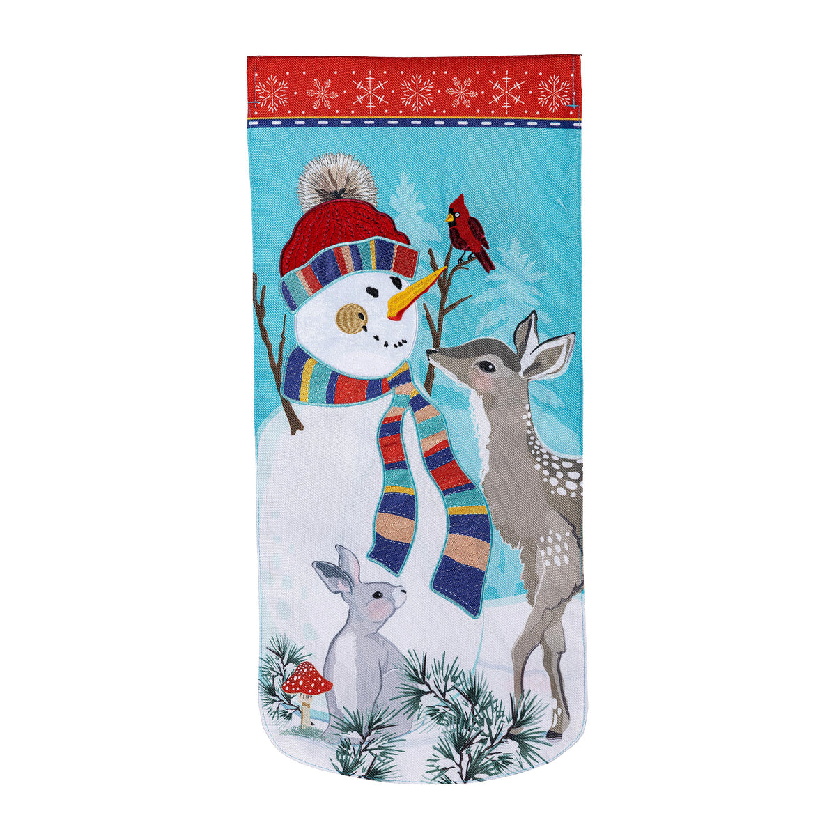 Woodland Snowman Textile Décor Flag