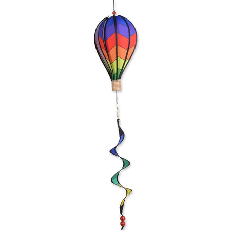 The Chevron Rainbow balloon looks just like a hot air balloon in flight! This colorful spinner features a chevron rainbow pattern, measures 6.5" x 12" with a 20" tail, and adds a beautiful display to your deck or porch.