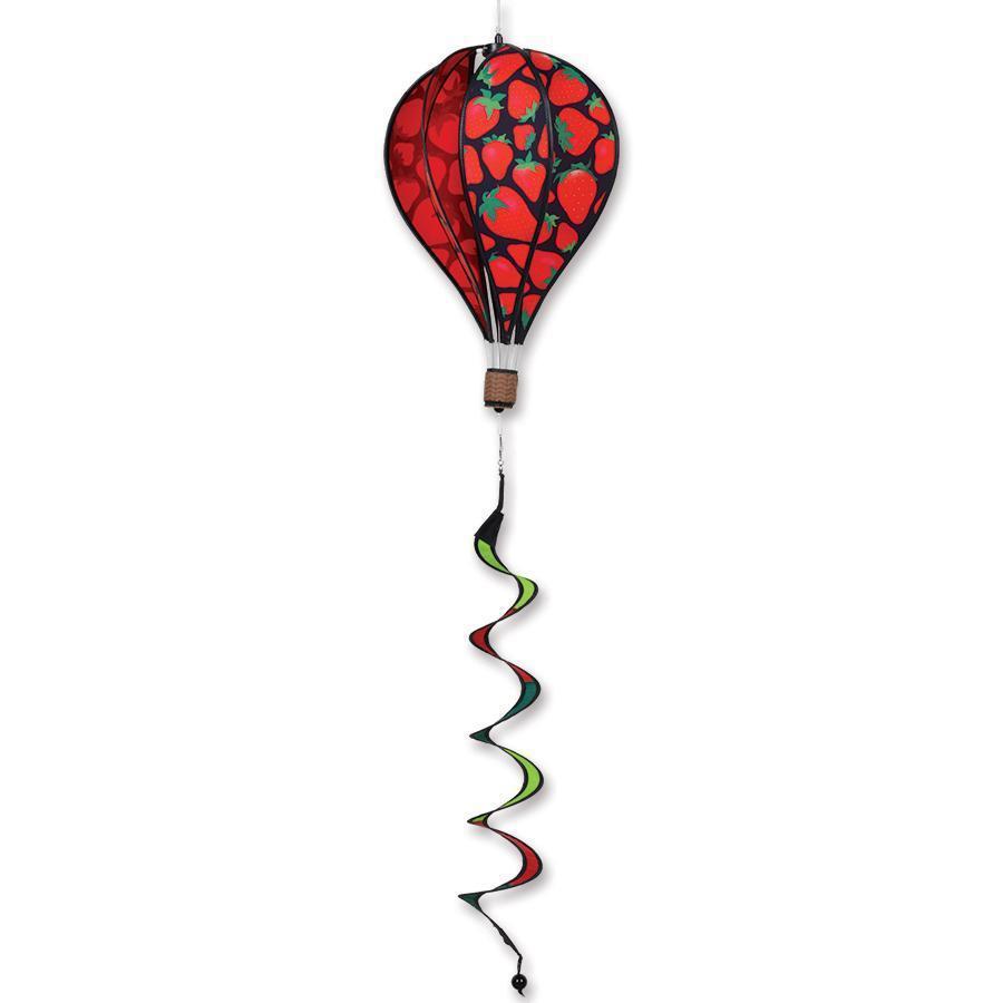 Our strawberries balloon measures 12" x 16" with a 30" twister tail and adds a beautiful display to your deck or porch.