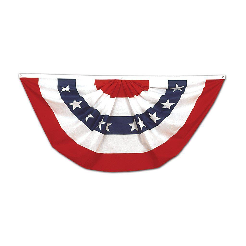 18" x 36" Pleated Patriotic Fan with Stars