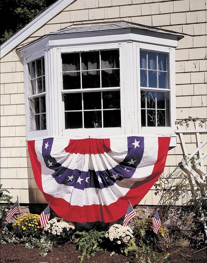 3' x 6' Pleated Patriotic Fan with Stars (shown on house)