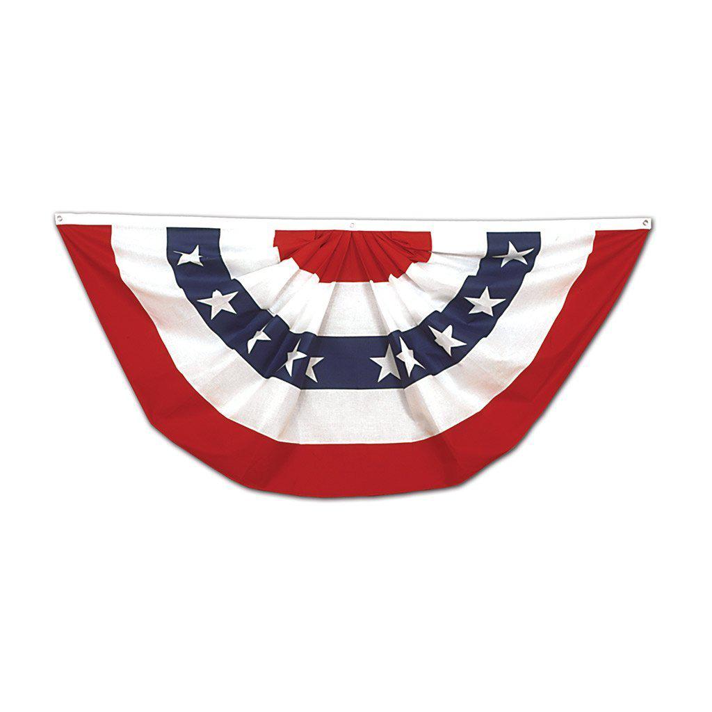3' x 6' Pleated Patriotic Fan with Stars
