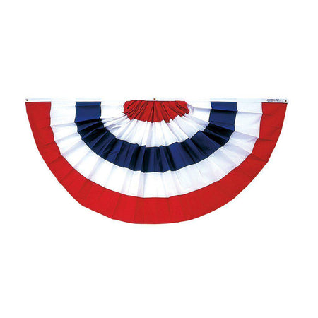 3' x 6' Red, White & Blue Pleated Fan (no stars)