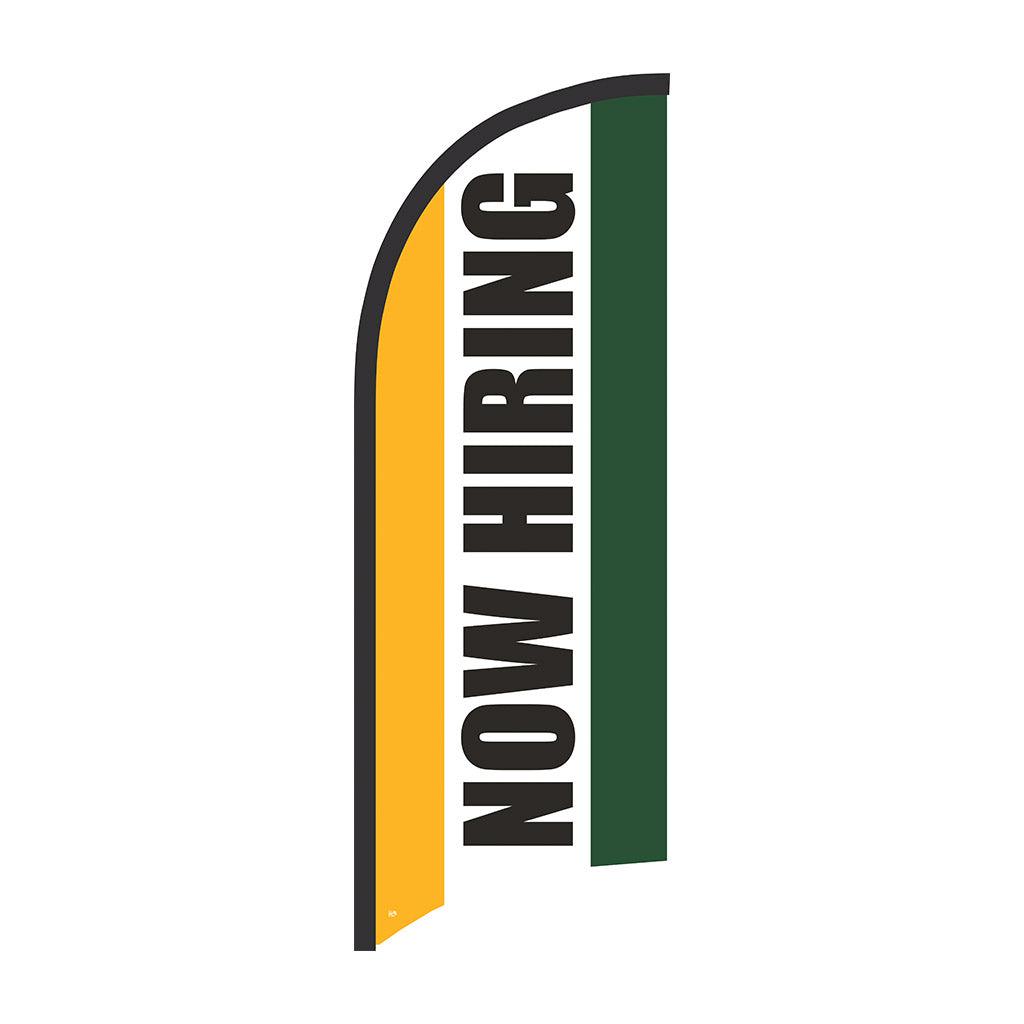 9 ft. Now Hiring Feather Banner Kit - Green & Gold