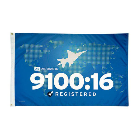 Fly an AS 9100:16 flag and proudly display your company's commitment to certification. 