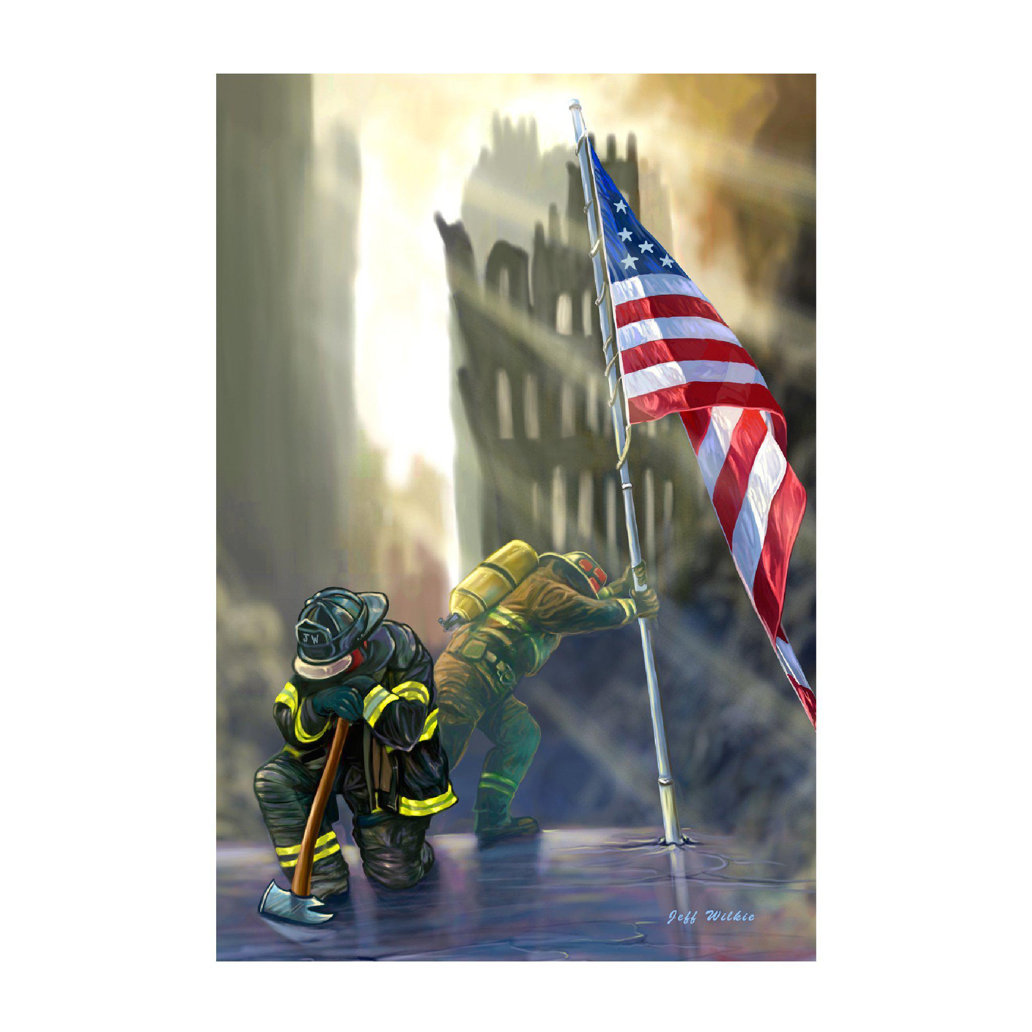 American Heroes garden flag