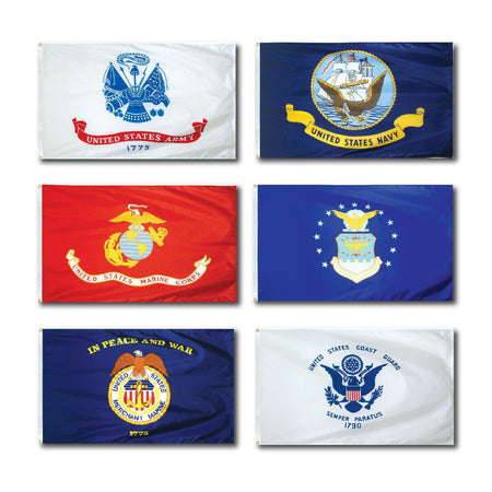 Our nylon Armed Forces flags are available in various sizes