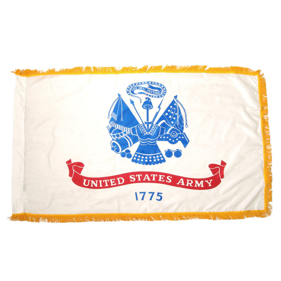 U.S. Army Parade or Indoor Flag with Pole Hem and Fringe