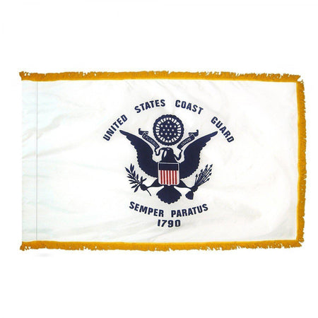 U.S. Coast Guard Parade or Indoor Flag with Pole Hem and Fringe
