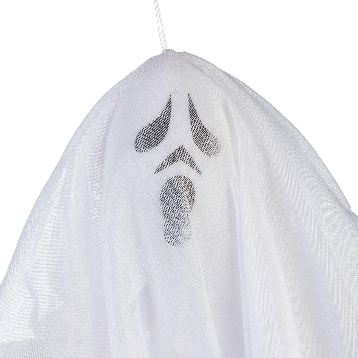 Add a little spookiness to your Halloween decorations with this trio of hanging ghosts. Each ghost features a different expression and can be hung by the attached string so they appear to float through the air.