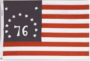 Bennington Flag - fully sewn with embroidered stars and 76.