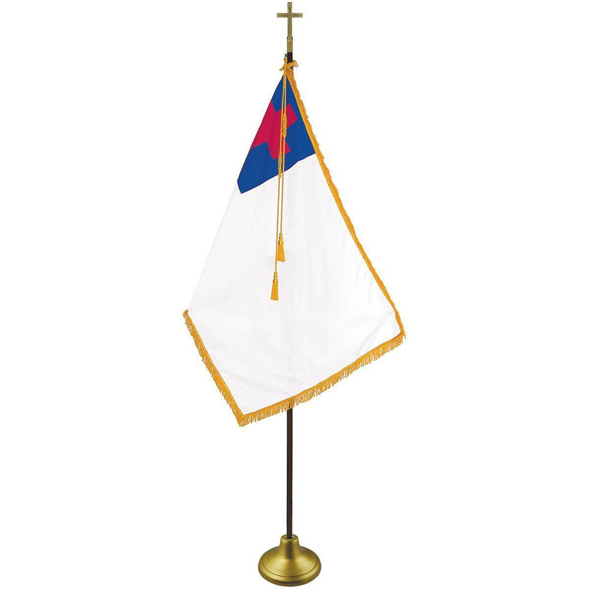 Christian Flags with Pole Hem & Fringe