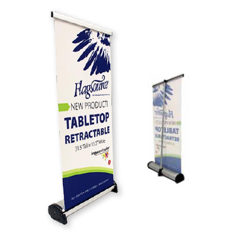 Custom Tabletop Retractable Banner, Personalized Countertop Banner