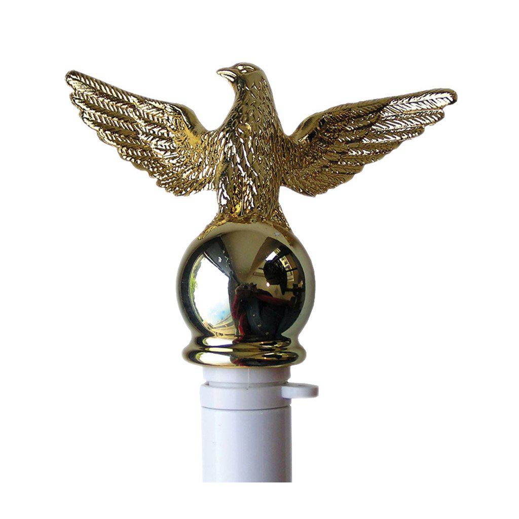 Eagle ornament flagpole topper for 1" diameter rotating poles