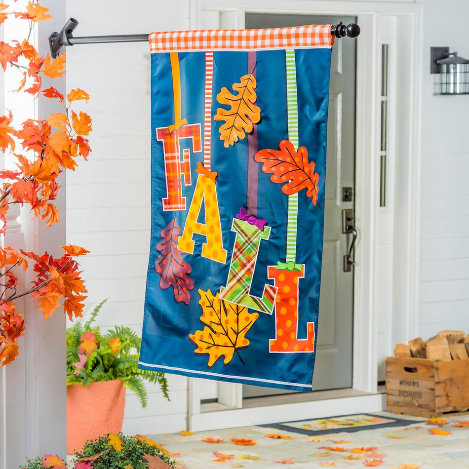 The Falling Leaves house banner features the word "Fall" and autumn leaves dangling from ribbons. All have bright fall colors and patterns.