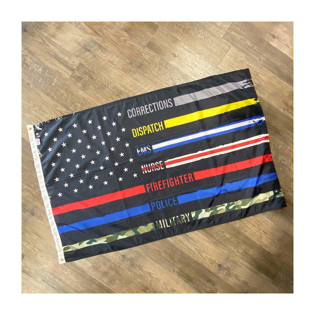 3x5 First Responders Flag shows support for police, firefighters, military, and other first responders
