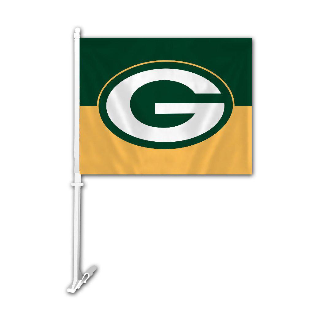Green Bay Packers Green & Gold Car Flag