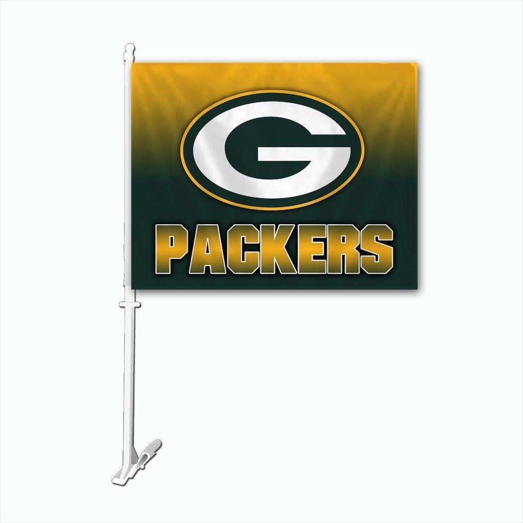 Green Bay Packers Ombre Car Flag
