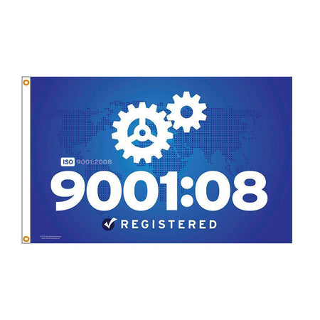 Fly an ISO 9001:08 flag and proudly display your company's commitment to certification.