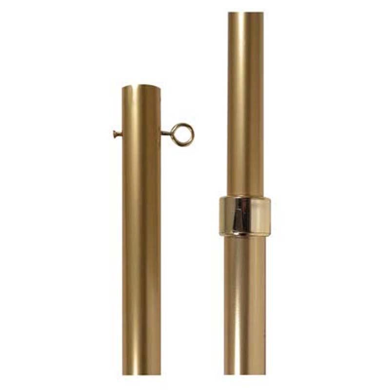 Adjustable Gold Flagpole for indoor display or parade presentation