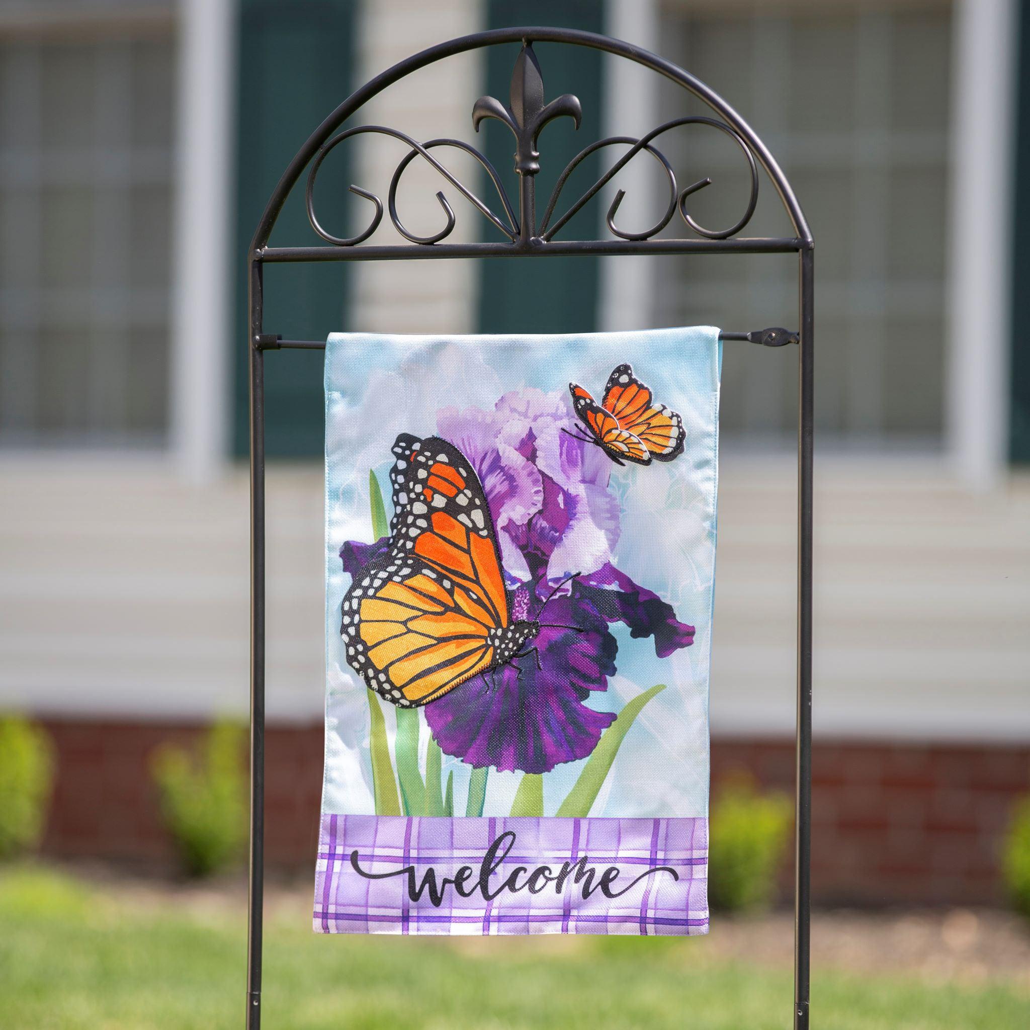 Iris Butterflies Garden Flag-Garden Flag-Fly Me Flag