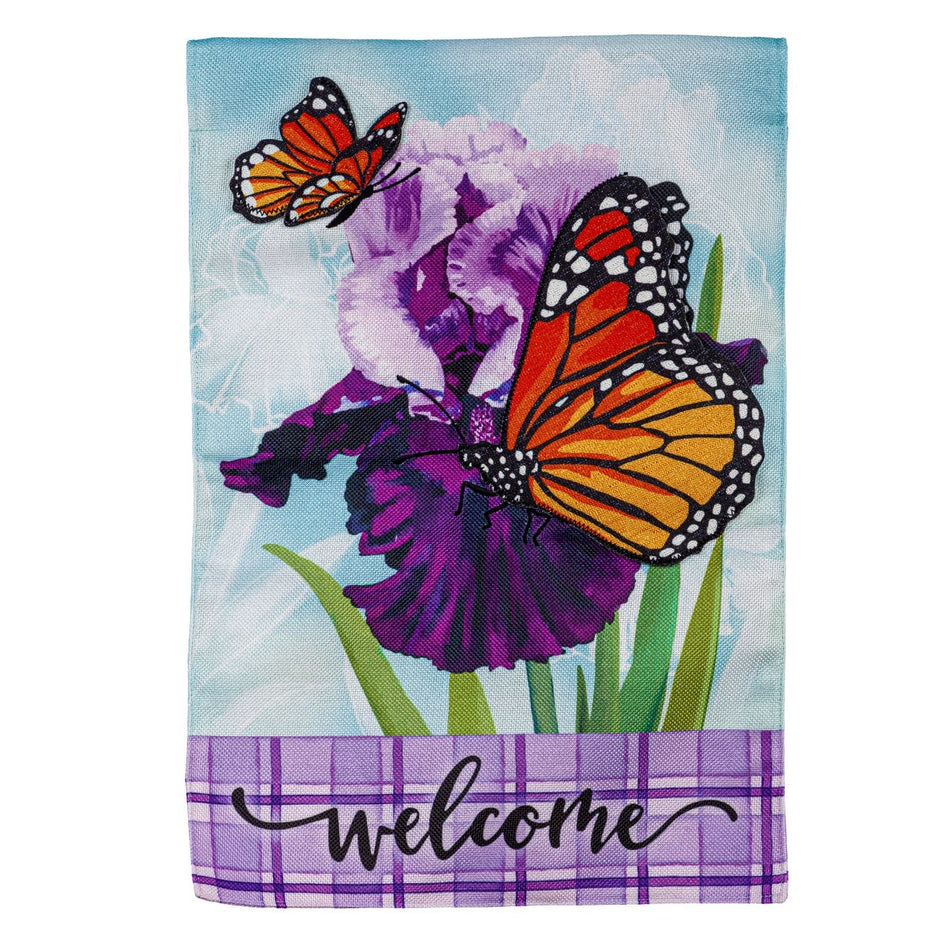 Iris Butterflies Garden Flag-Garden Flag-Fly Me Flag