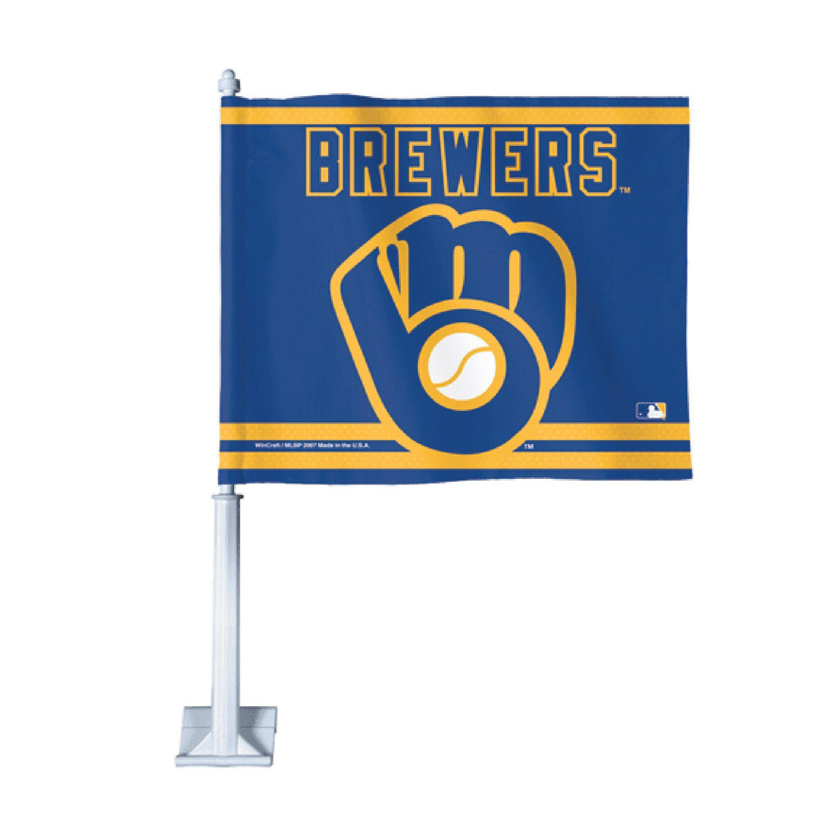 Milwaukee Brewers Ball & Glove Car Flag