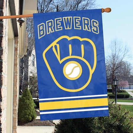 Milwaukee Brewers Double Sided Appliqué House Banner Flag