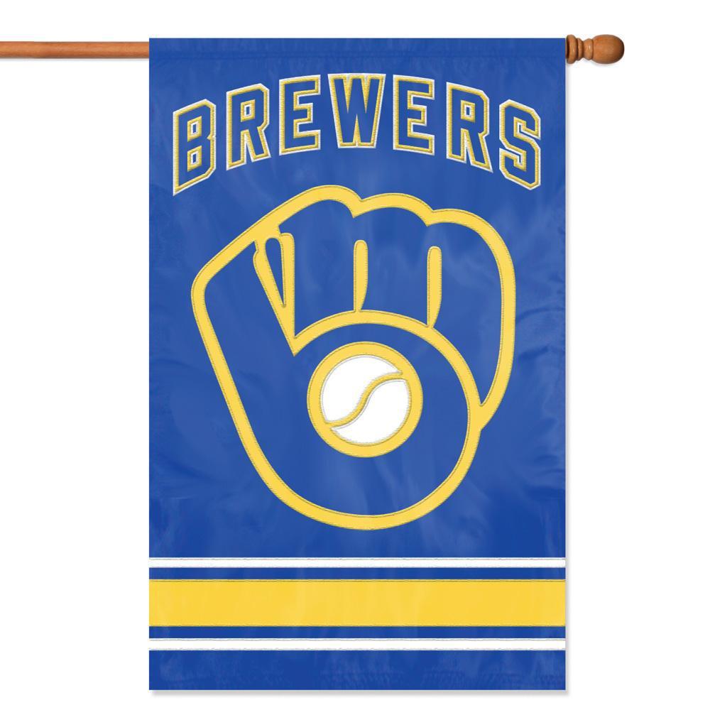 Milwaukee Brewers Double Sided Appliqué House Banner Flag