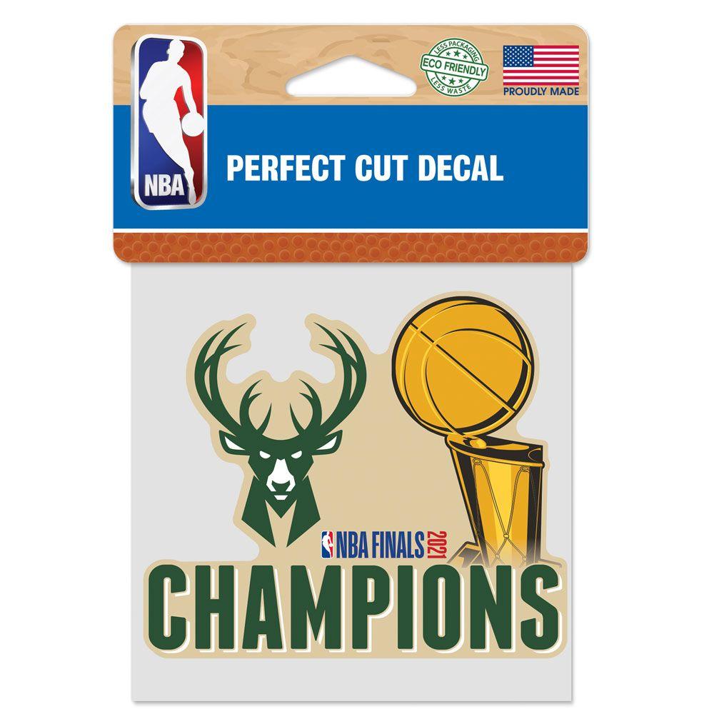 Celebrate the win with the Milwaukee Bucks 2021 NBA Champions full color decal. Made of outdoor vinyl with permanent adhesive.