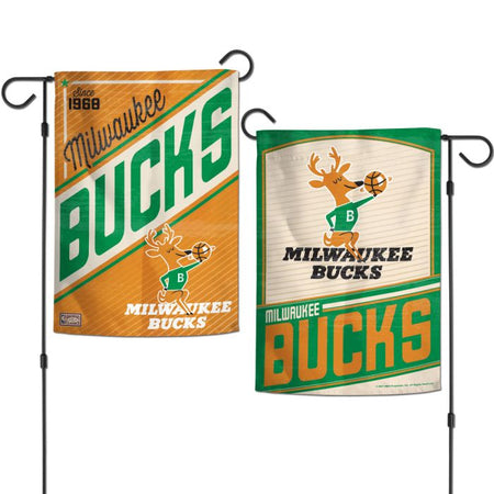 Milwaukee Bucks Retro Double-Sided Garden Flag