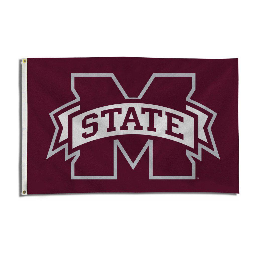 Show your team pride when you fly the Mississippi State Bulldogs Logo 3' x 5' Deluxe Flag! 