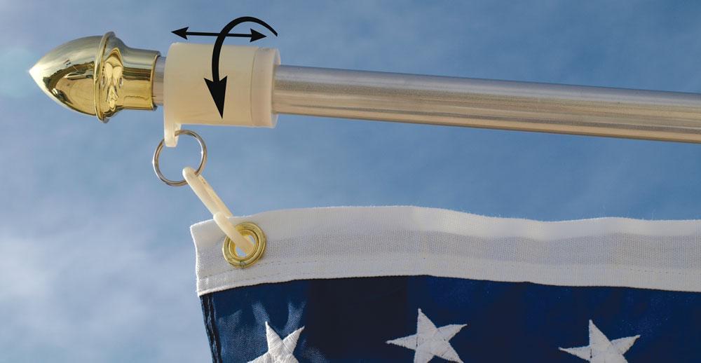 Our NeverFurl Kit prevents the flag from tangling around your flagpole