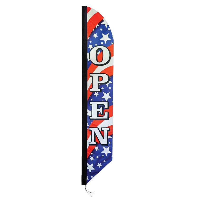 Open Star Feather Banner (8')-Feather Banner-Fly Me Flag