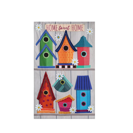 The Ornate Birdhouses house banner features cute birdhouses in a variety of colors and styles, and the words "Home Tweet Home" across the top.