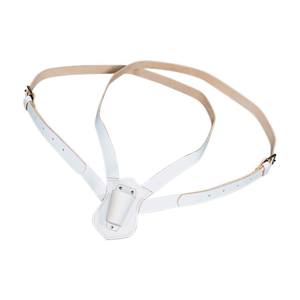 Parade Flag Carrier Double-Strap White Leather Belt