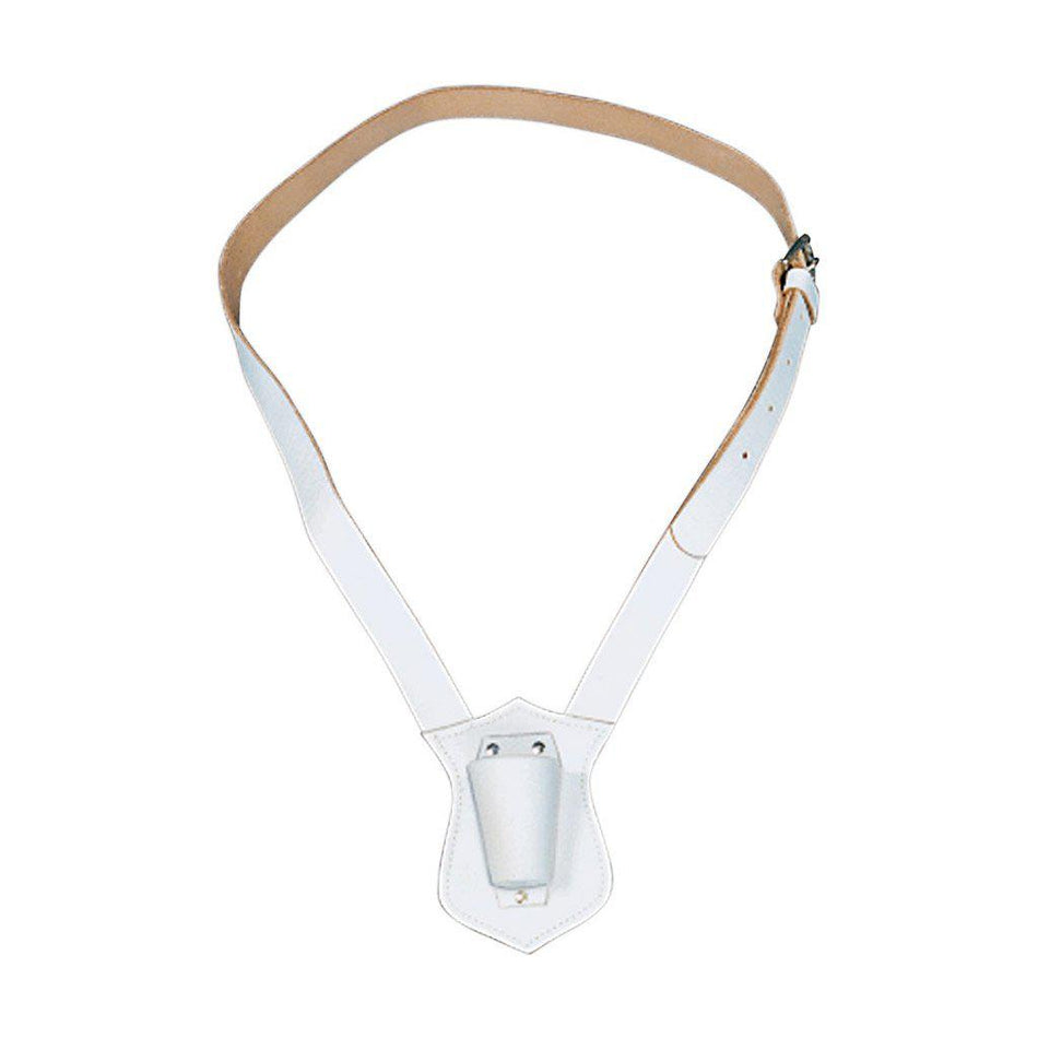 Parade Flag Carrier Single-Strap Leather Belt in white