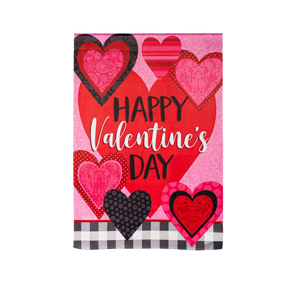 Patterned Valentine Hearts House Banner