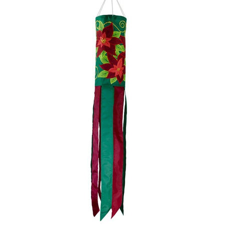 Poinsettia windsock, 40" long